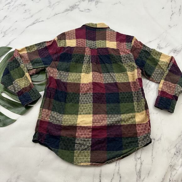 Angelique Womens Vintage 90s Plaid Top Size S Blue Purple Plaid Layered - Picture 8 of 12